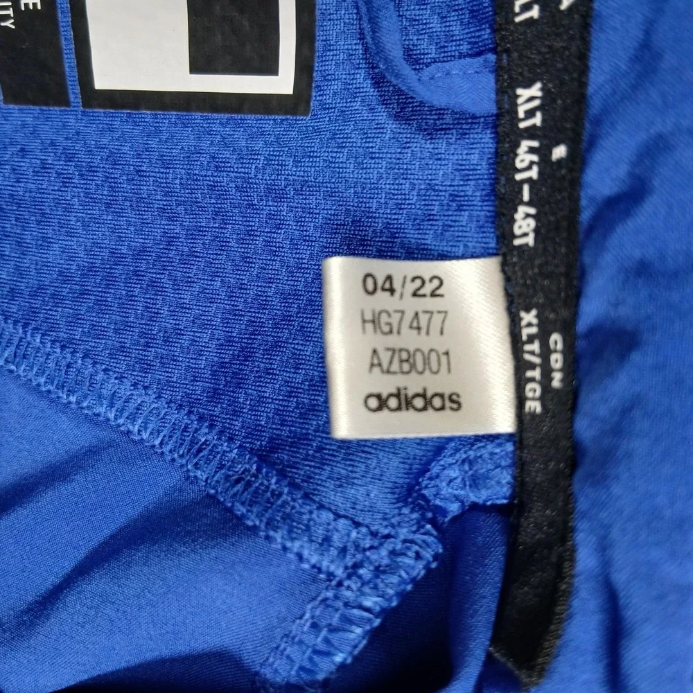 Adidas HG7477‎ Short Sleeve Performance Polo Shirt Mens XLT Blue EUC
